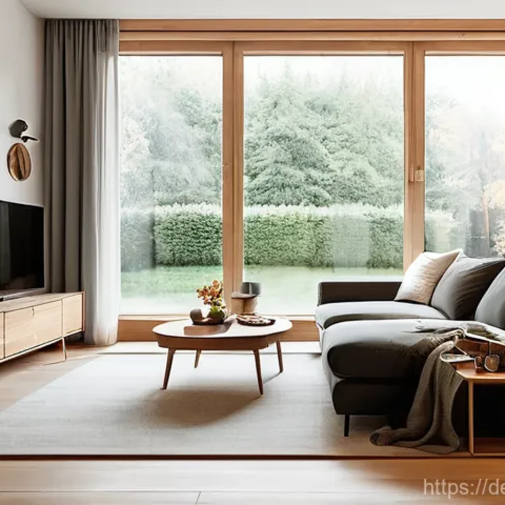 스마트 가전 선택 시 고려사항 - **Prompt 1: Cozy German Living Room with Smart Climate Control**
"A cozy and inviting modern Ger...
