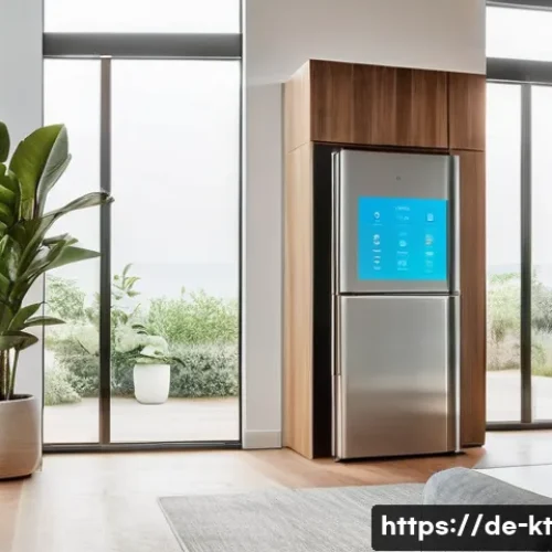 스마트 가전제품의 통합 디자인 - A modern living room interior showcasing seamless integration of smart home devices into the decor: ...