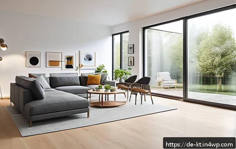 스마트 홈 기기의 설치 가이드 - A modern German living room showcasing a smart home setup with multiple Zigbee-connected devices suc...