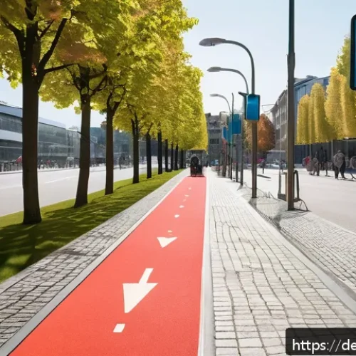 생활환경 디자인의 접근성 향상 방안 - A vibrant urban public space in a German city designed for barrier-free mobility: featuring a modern...