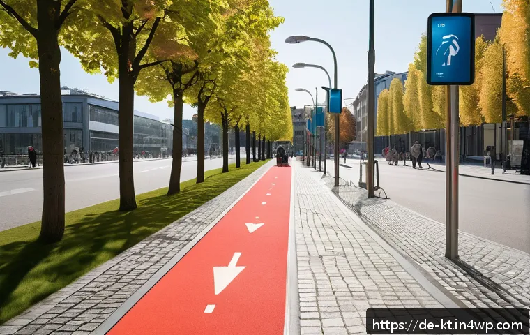생활환경 디자인의 접근성 향상 방안 - A vibrant urban public space in a German city designed for barrier-free mobility: featuring a modern...