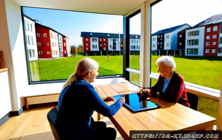 Home 17 기술 통합 생활환경 디자인의 커뮤니티 구축 - Photorealistic modern German eco-neighborhood community hub, diverse adults and seniors collaboratin...